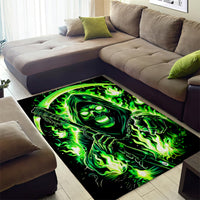 Flame Reaper Skull Area Rug Stop Asking Why I'm An Asshole I Don't Ask Why You So Stupid - Wonder Print Shop