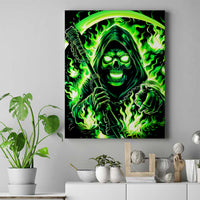 Flame Reaper Skull Canvas Wall Art Stop Asking Why I'm An Asshole I Don't Ask Why You So Stupid - Wonder Print Shop