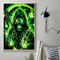 Flame Reaper Skull Canvas Wall Art Stop Asking Why I'm An Asshole I Don't Ask Why You So Stupid - Wonder Print Shop
