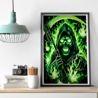 Flame Reaper Skull Canvas Wall Art Stop Asking Why I'm An Asshole I Don't Ask Why You So Stupid - Wonder Print Shop