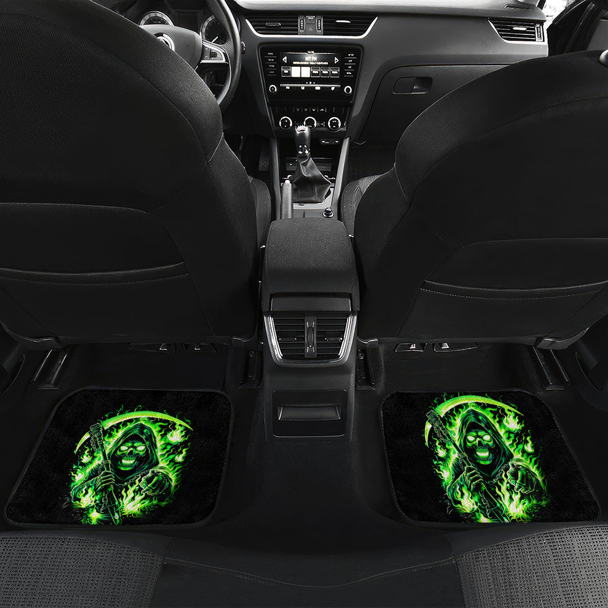 Flame Reaper Skull Car Mats Stop Asking Why I'm An Asshole I Don't Ask Why You So Stupid - Wonder Print Shop