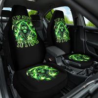 Flame Reaper Skull Car Seat Cover Stop Asking Why I'm An Asshole I Don't Ask Why You So Stupid - Wonder Print Shop