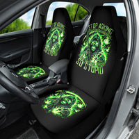 Flame Reaper Skull Car Seat Cover Stop Asking Why I'm An Asshole I Don't Ask Why You So Stupid - Wonder Print Shop