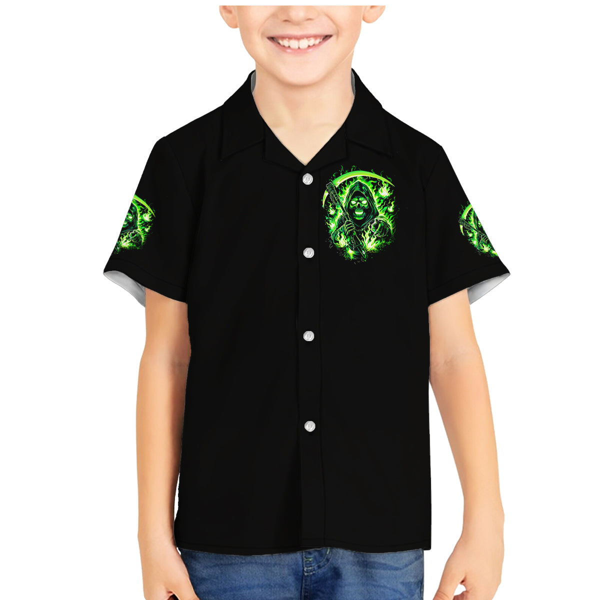 Flame Reaper Skull Family Matching Mermaid Dress and Hawaiian Shirt Stop Asking Why I'm An Asshole I Don't Ask Why You So Stupid - Wonder Print Shop