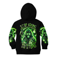 Flame Reaper Skull Kid Hoodie Stop Asking Why I'm An Asshole I Don't Ask Why You So Stupid - Wonder Print Shop