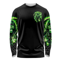 Flame Reaper Skull Long Sleeve Shirt Stop Asking Why I'm An Asshole I Don't Ask Why You So Stupid - Wonder Print Shop