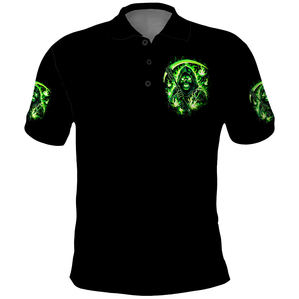 Flame Reaper Skull Polo Shirt Stop Asking Why I'm An Asshole I Don't Ask Why You So Stupid - Wonder Print Shop