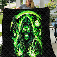 Flame Reaper Skull Quilt Stop Asking Why I'm An Asshole I Don't Ask Why You So Stupid - Wonder Print Shop