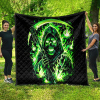 Flame Reaper Skull Quilt Stop Asking Why I'm An Asshole I Don't Ask Why You So Stupid - Wonder Print Shop