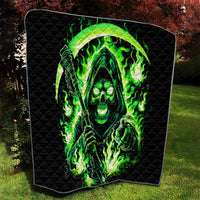 Flame Reaper Skull Quilt Stop Asking Why I'm An Asshole I Don't Ask Why You So Stupid - Wonder Print Shop