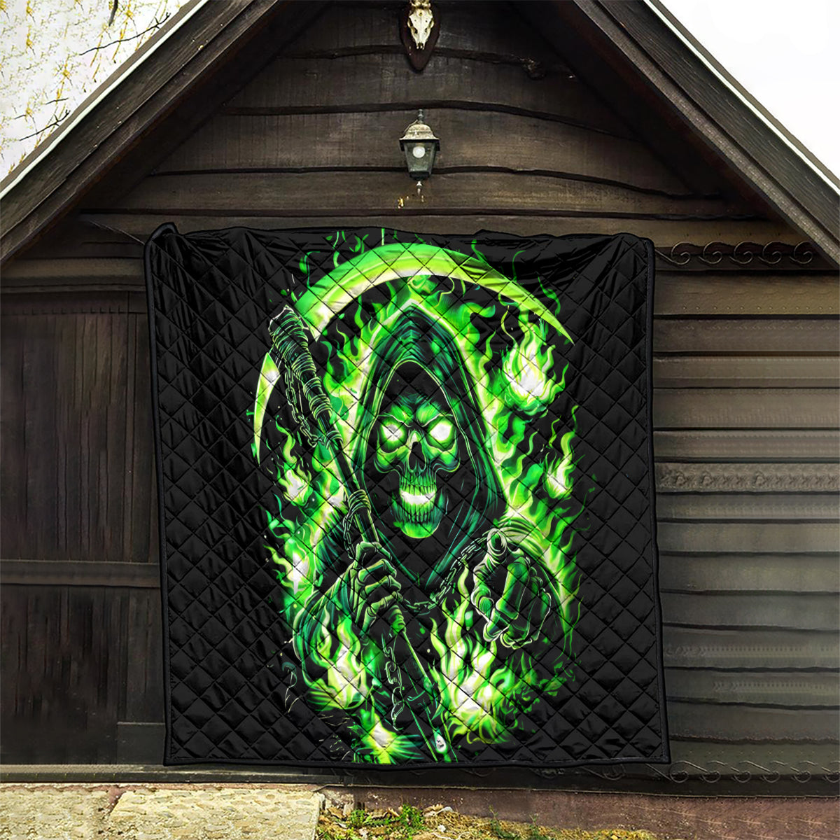 Flame Reaper Skull Quilt Stop Asking Why I'm An Asshole I Don't Ask Why You So Stupid - Wonder Print Shop