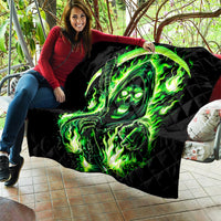 Flame Reaper Skull Quilt Stop Asking Why I'm An Asshole I Don't Ask Why You So Stupid - Wonder Print Shop