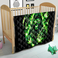 Flame Reaper Skull Quilt Stop Asking Why I'm An Asshole I Don't Ask Why You So Stupid - Wonder Print Shop