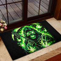 Flame Reaper Skull Rubber Doormat Stop Asking Why I'm An Asshole I Don't Ask Why You So Stupid - Wonder Print Shop