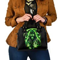 Flame Reaper Skull Shoulder Handbag Stop Asking Why I'm An Asshole I Don't Ask Why You So Stupid