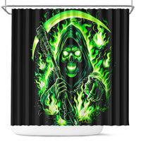 Flame Reaper Skull Shower Curtain Stop Asking Why I'm An Asshole I Don't Ask Why You So Stupid