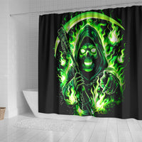 Flame Reaper Skull Shower Curtain Stop Asking Why I'm An Asshole I Don't Ask Why You So Stupid