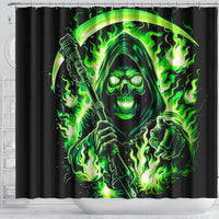 Flame Reaper Skull Shower Curtain Stop Asking Why I'm An Asshole I Don't Ask Why You So Stupid