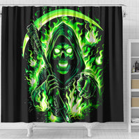 Flame Reaper Skull Shower Curtain Stop Asking Why I'm An Asshole I Don't Ask Why You So Stupid