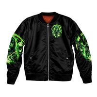 Flame Reaper Skull Sleeve Zip Bomber Jacket Stop Asking Why I'm An Asshole I Don't Ask Why You So Stupid - Wonder Print Shop