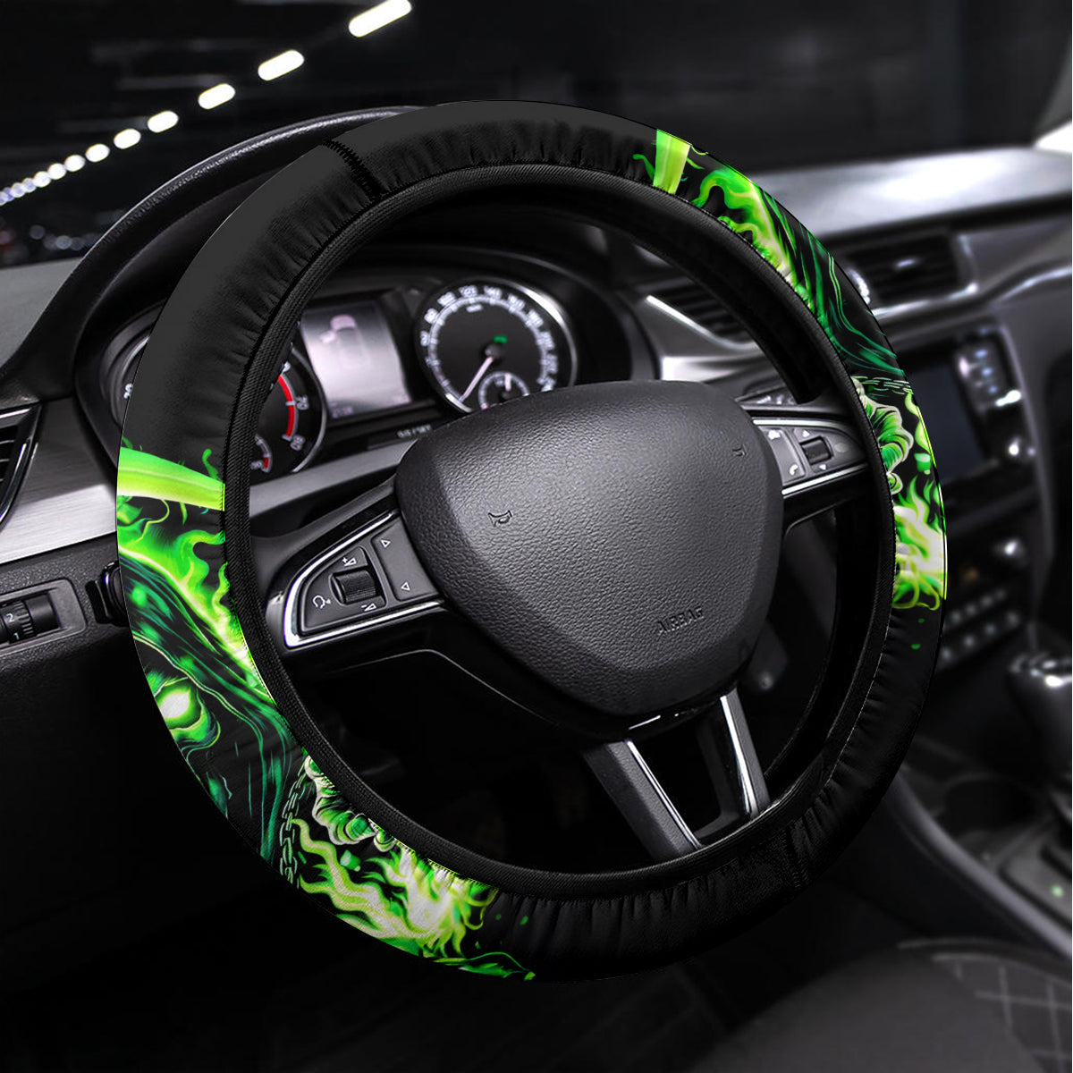 Flame Reaper Skull Steering Wheel Cover Stop Asking Why I'm An Asshole I Don't Ask Why You So Stupid - Wonder Print Shop