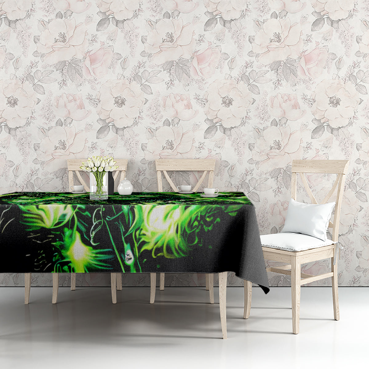 Flame Reaper Skull Tablecloth Stop Asking Why I'm An Asshole I Don't Ask Why You So Stupid - Wonder Print Shop