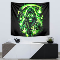 Flame Reaper Skull Tapestry Stop Asking Why I'm An Asshole I Don't Ask Why You So Stupid - Wonder Print Shop