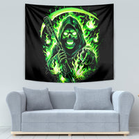 Flame Reaper Skull Tapestry Stop Asking Why I'm An Asshole I Don't Ask Why You So Stupid - Wonder Print Shop