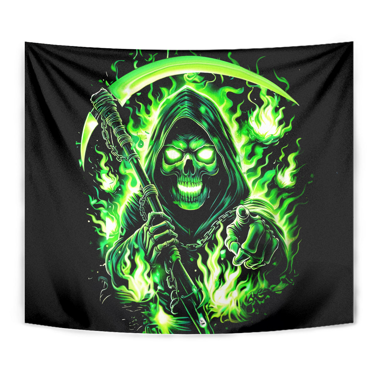 Flame Reaper Skull Tapestry Stop Asking Why I'm An Asshole I Don't Ask Why You So Stupid - Wonder Print Shop