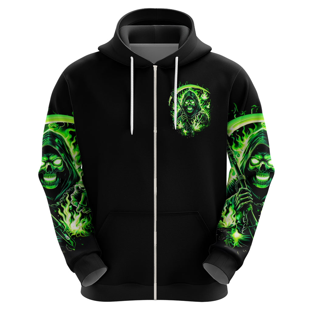 Flame Reaper Skull Zip Hoodie Stop Asking Why I'm An Asshole I Don't Ask Why You So Stupid - Wonder Print Shop