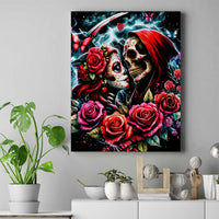 Couple Skull Canvas Wall Art From Our Firse Kiss - Wonder Print Shop