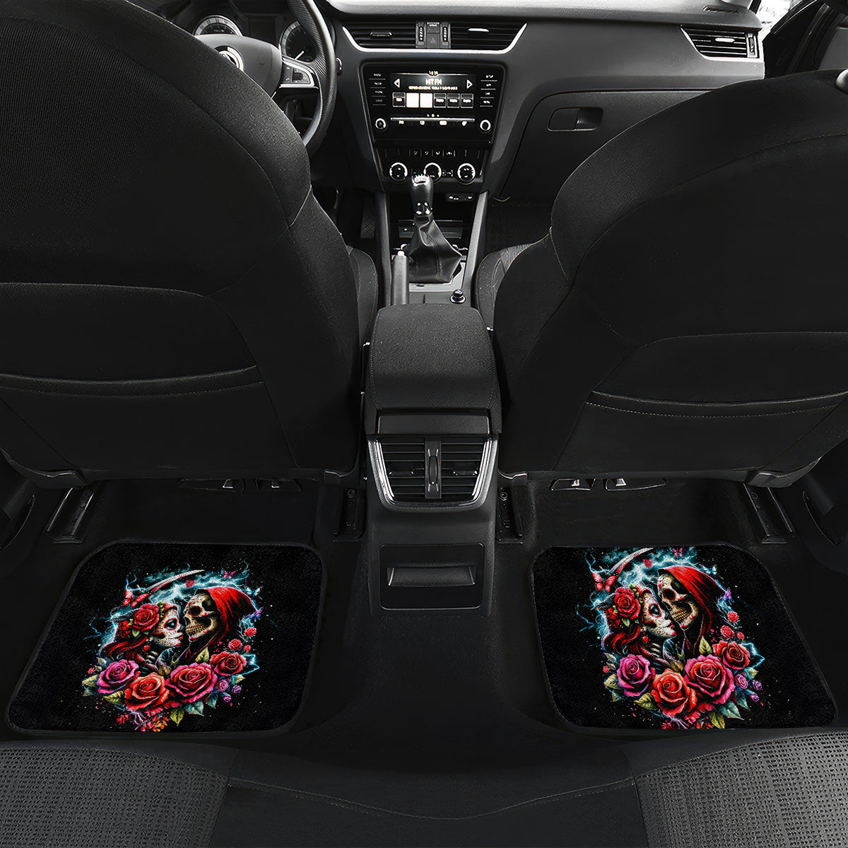 Couple Skull Car Mats From Our Firse Kiss - Wonder Print Shop