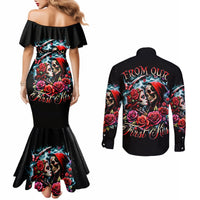 Couple Skull Couples Matching Mermaid Dress and Long Sleeve Button Shirt From Our Firse Kiss