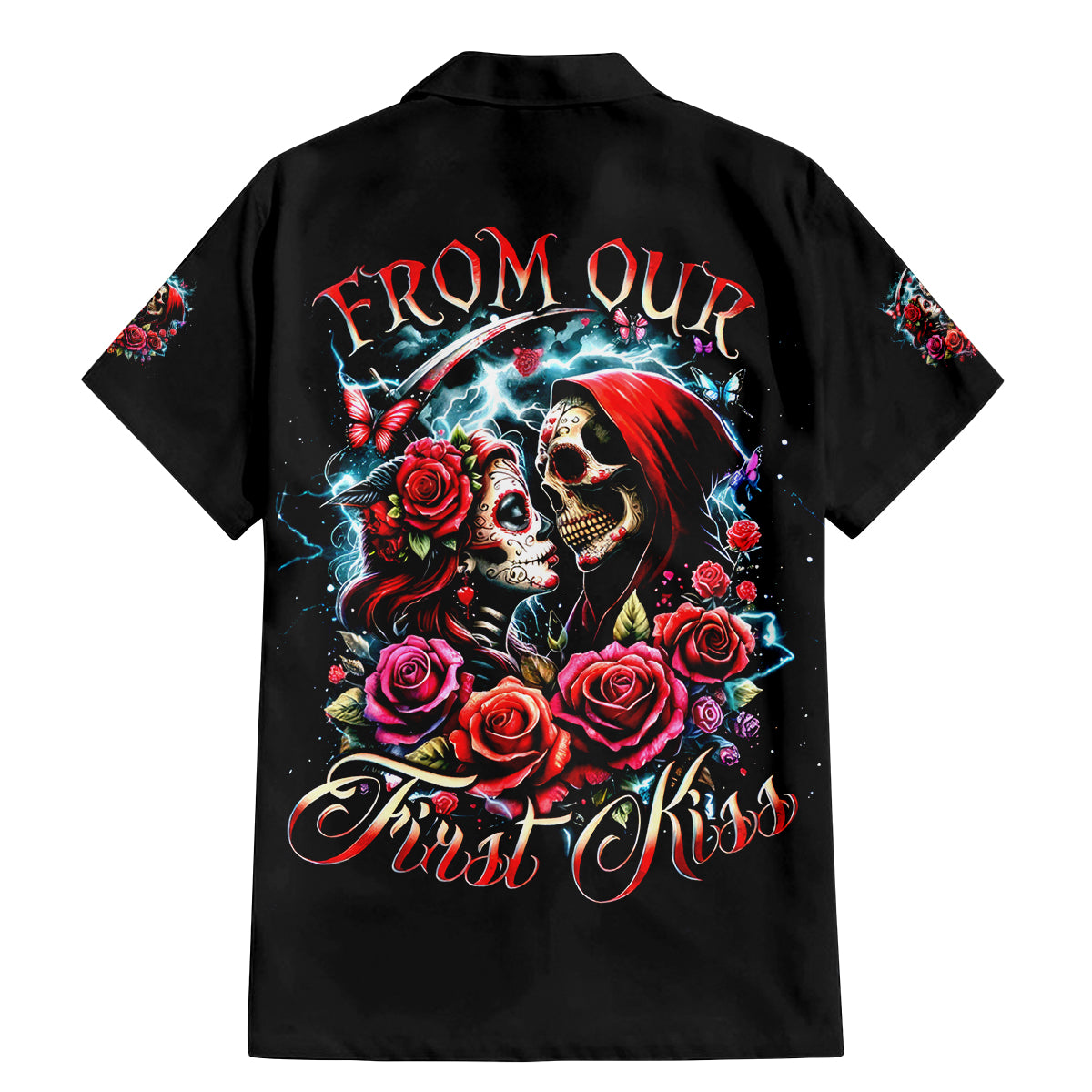 Couple Skull Family Matching Mermaid Dress and Hawaiian Shirt From Our Firse Kiss - Wonder Print Shop