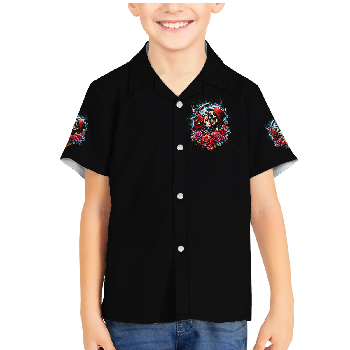 Couple Skull Family Matching Mermaid Dress and Hawaiian Shirt From Our Firse Kiss - Wonder Print Shop