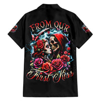 Couple Skull Family Matching Short Sleeve Bodycon Dress and Hawaiian Shirt From Our Firse Kiss - Wonder Print Shop