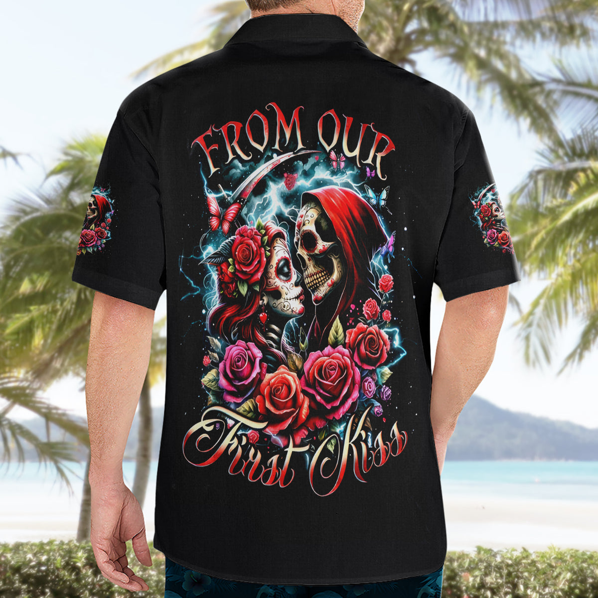 Couple Skull Hawaiian Shirt From Our Firse Kiss - Wonder Print Shop