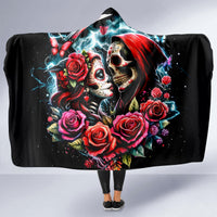 Couple Skull Hooded Blanket From Our Firse Kiss