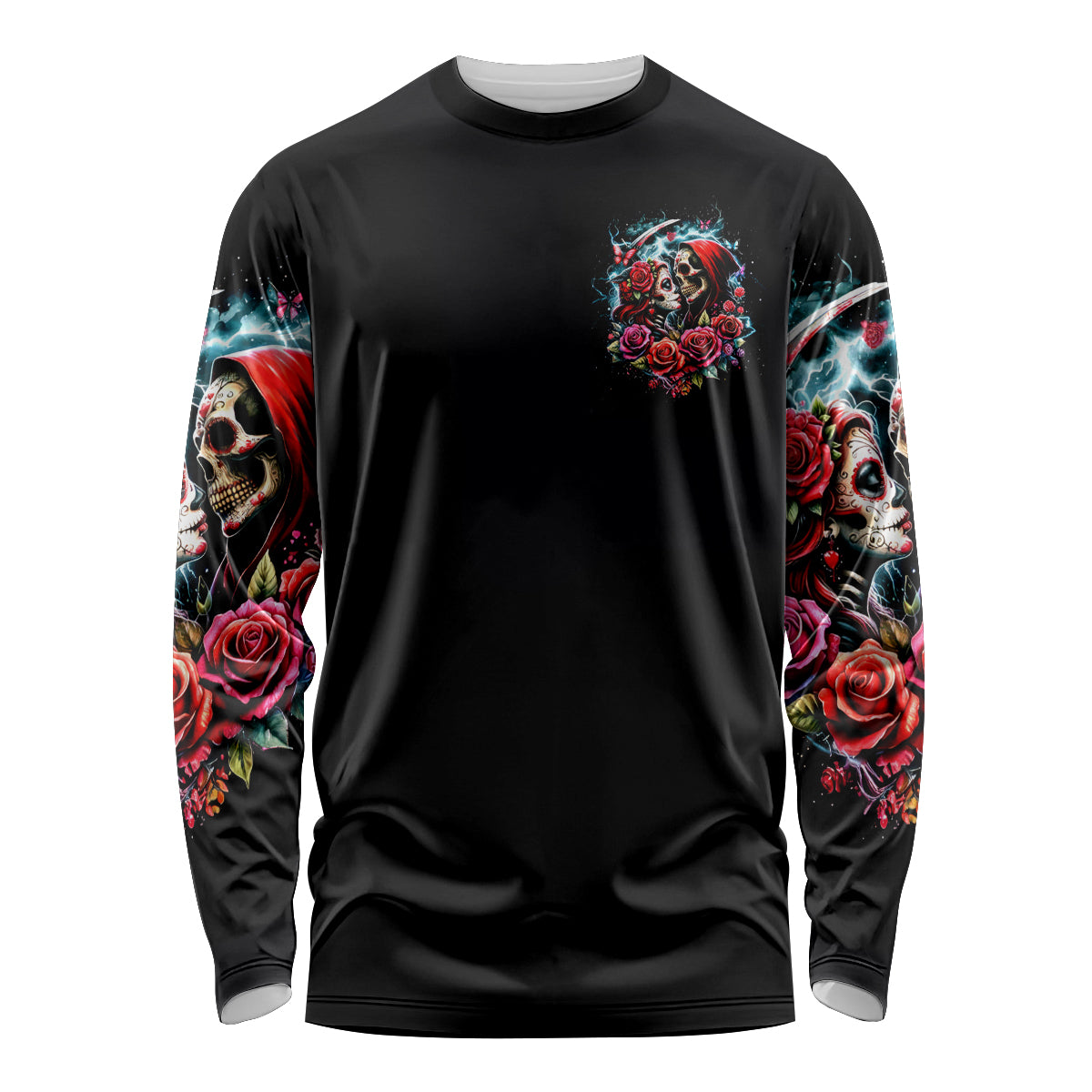 Couple Skull Long Sleeve Shirt From Our Firse Kiss - Wonder Print Shop
