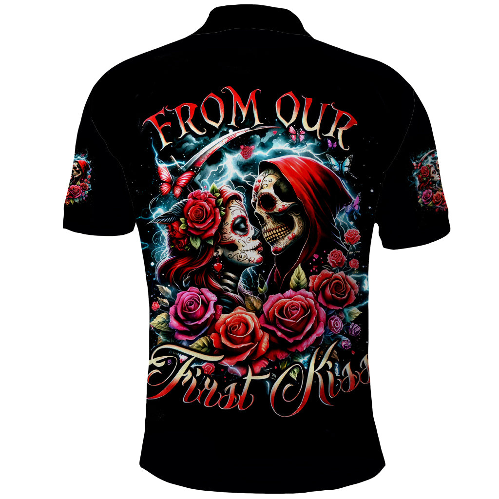 Couple Skull Polo Shirt From Our Firse Kiss - Wonder Print Shop
