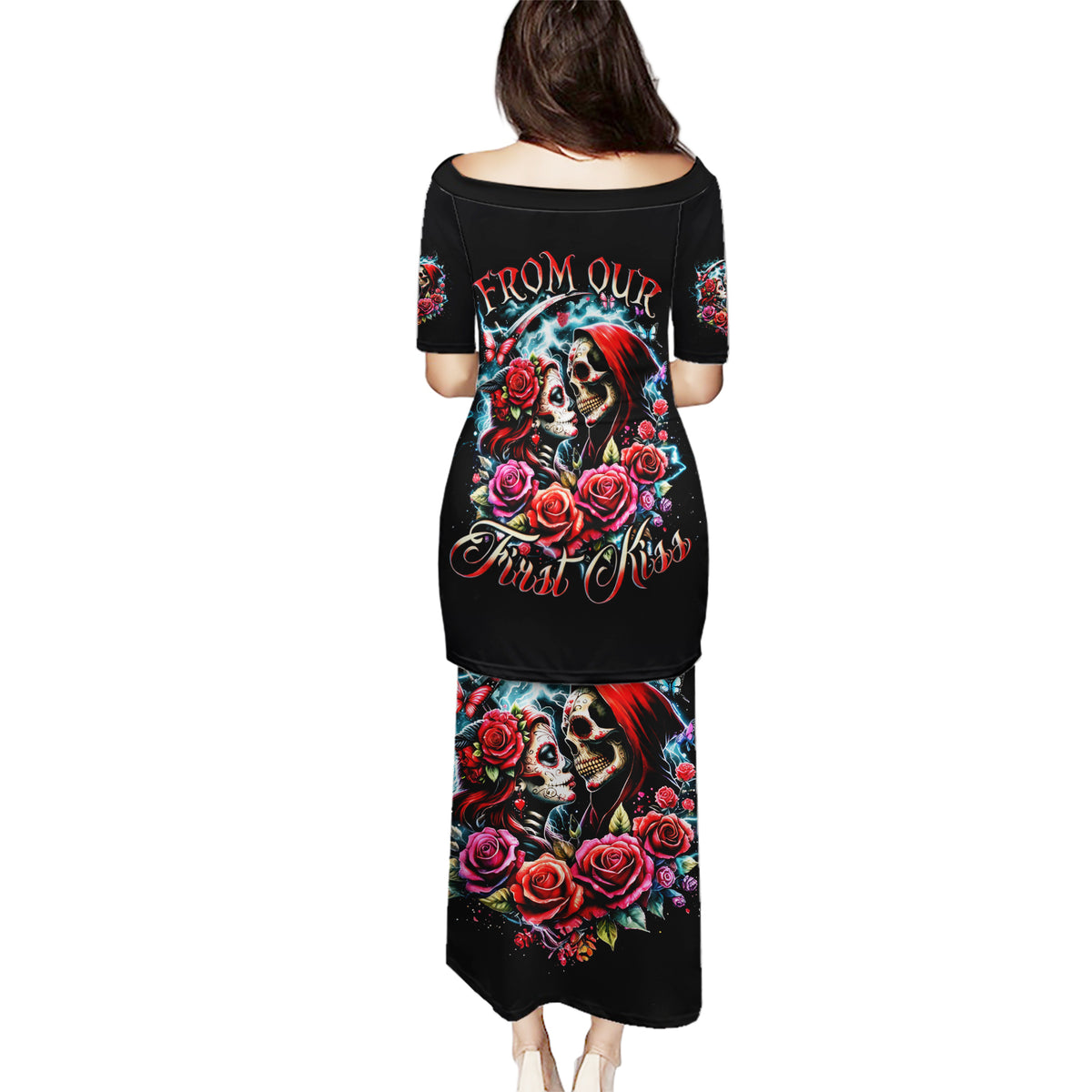 Couple Skull Puletasi From Our Firse Kiss - Wonder Print Shop