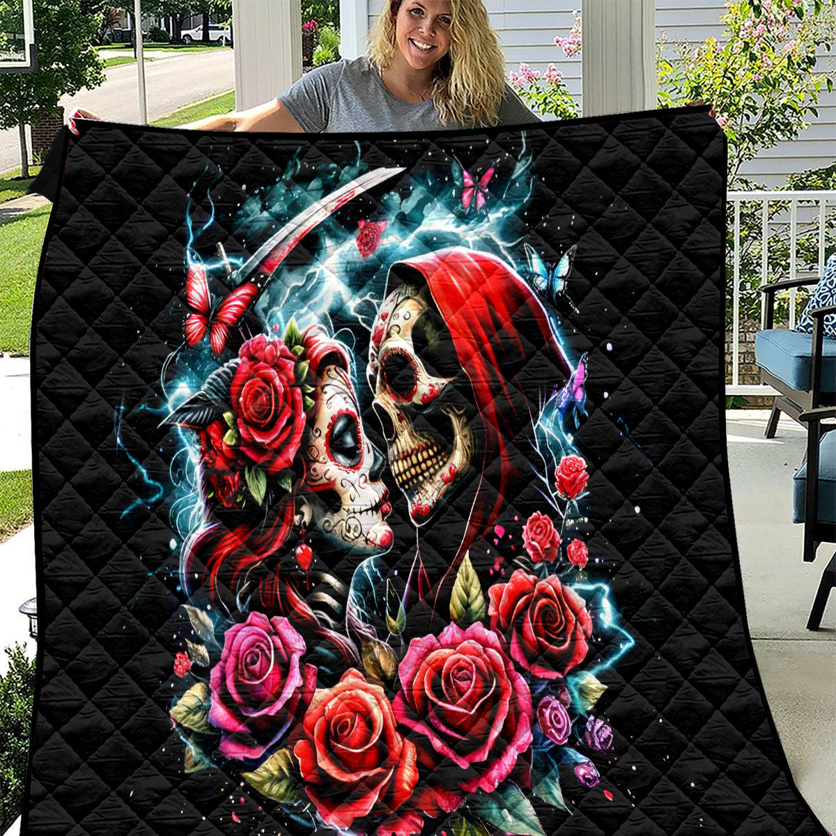 Couple Skull Quilt From Our Firse Kiss - Wonder Print Shop
