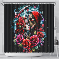 Couple Skull Shower Curtain From Our Firse Kiss