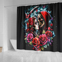 Couple Skull Shower Curtain From Our Firse Kiss