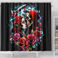 Couple Skull Shower Curtain From Our Firse Kiss
