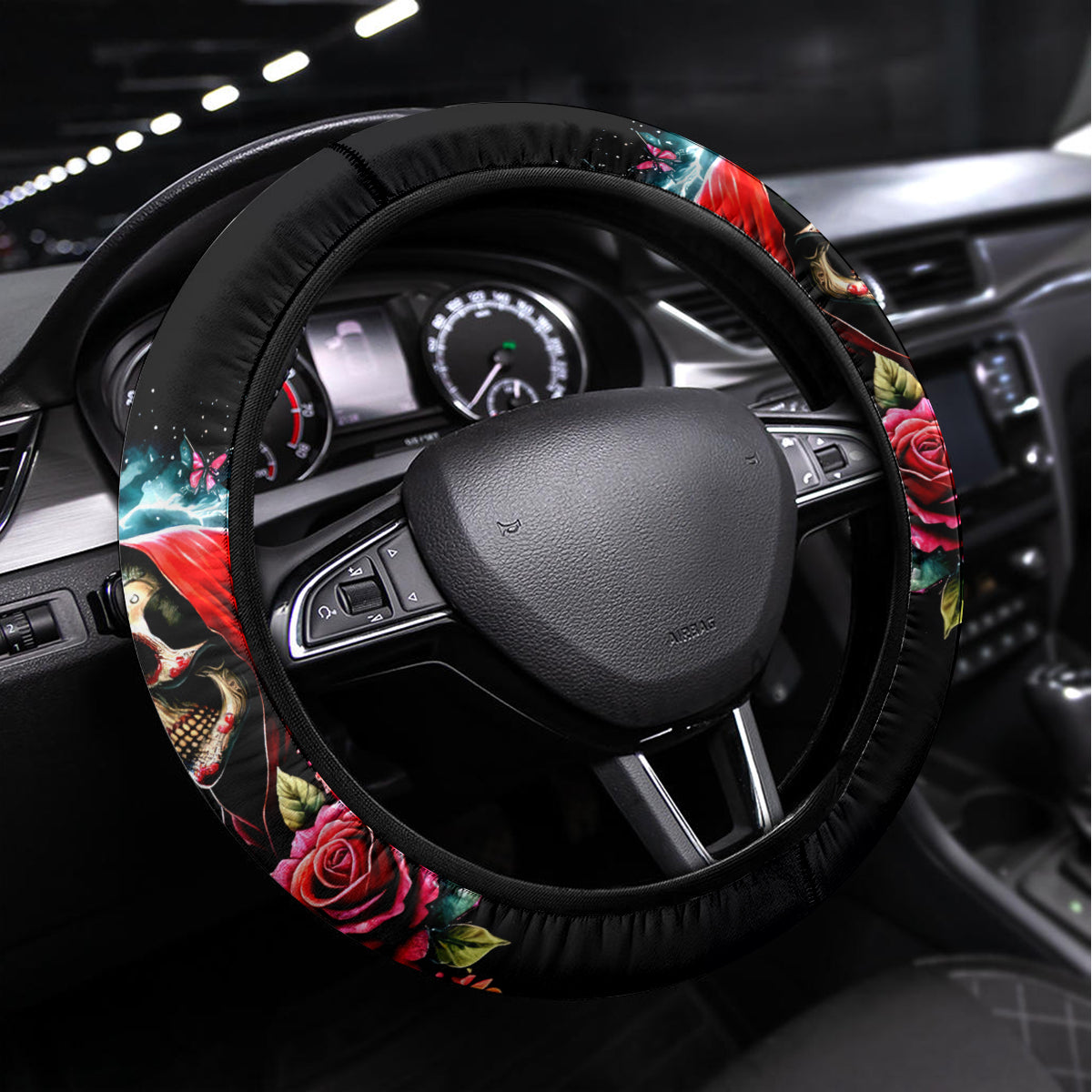 Couple Skull Steering Wheel Cover From Our Firse Kiss - Wonder Print Shop