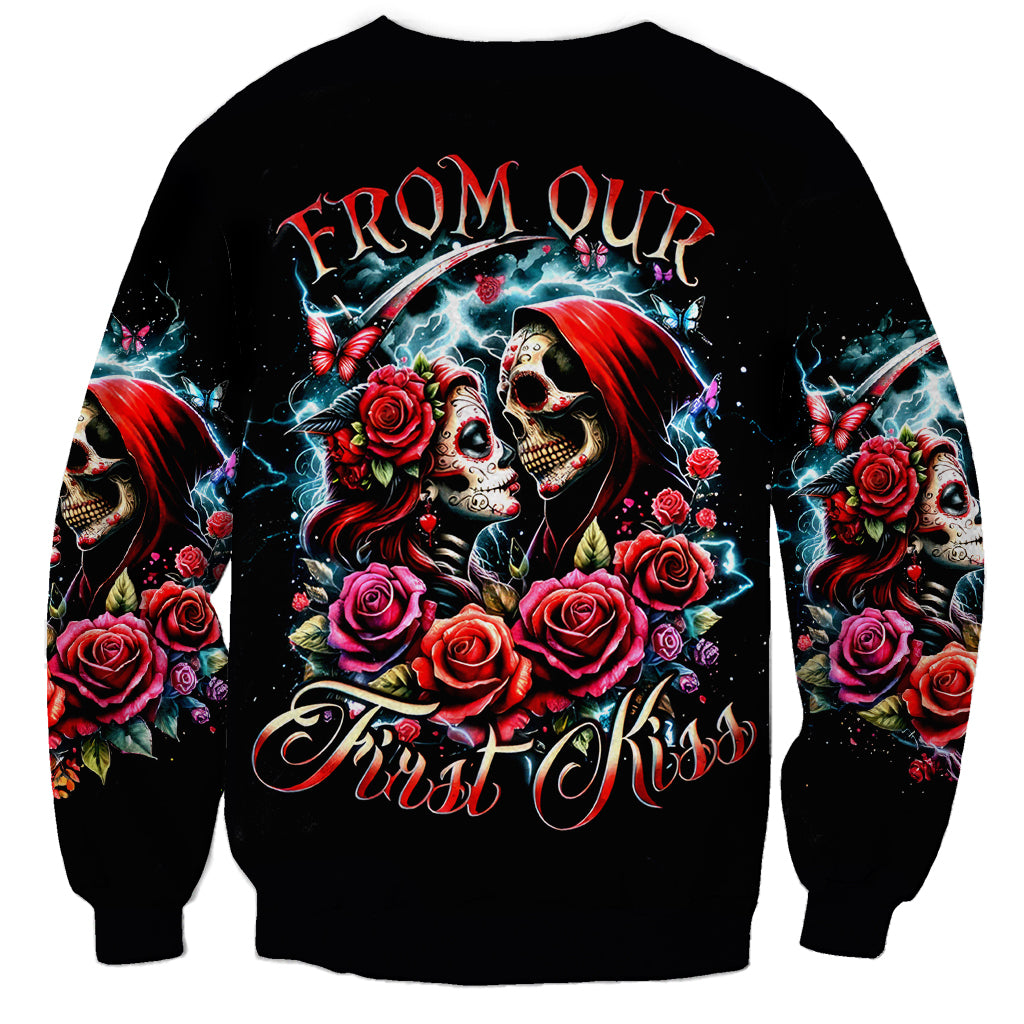 Couple Skull Sweatshirt From Our Firse Kiss - Wonder Print Shop