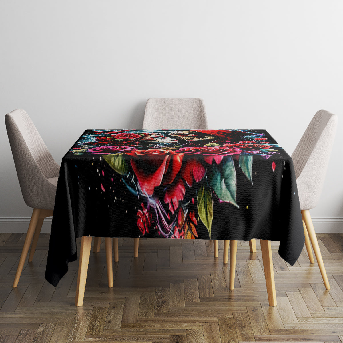 Couple Skull Tablecloth From Our Firse Kiss - Wonder Print Shop