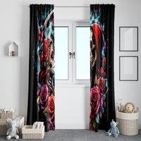 Couple Skull Window Curtain From Our Firse Kiss - Wonder Print Shop