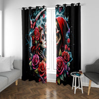 Couple Skull Window Curtain From Our Firse Kiss - Wonder Print Shop